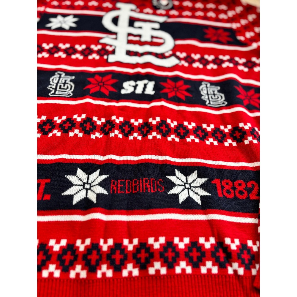 Mens St Louis Cardinals Ugly Christmas Sweater Pullover Size Medium MLB‎ - Picture 4 of 5